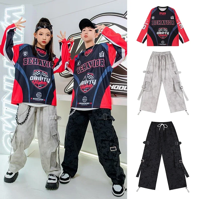 Hip Hop Costumes Girls Jazz Dance Set Street Dance Stage Clothes Boys Fashion Catwalk Show Outfits Kids Competition Wear XH1535