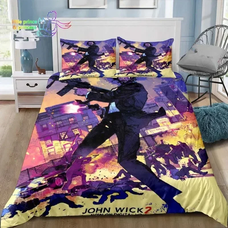 Thriller Film John Wick Bedding Set Single Twin Full Queen King Size Bed Set Adult Kid Bedroom Bedding Gift