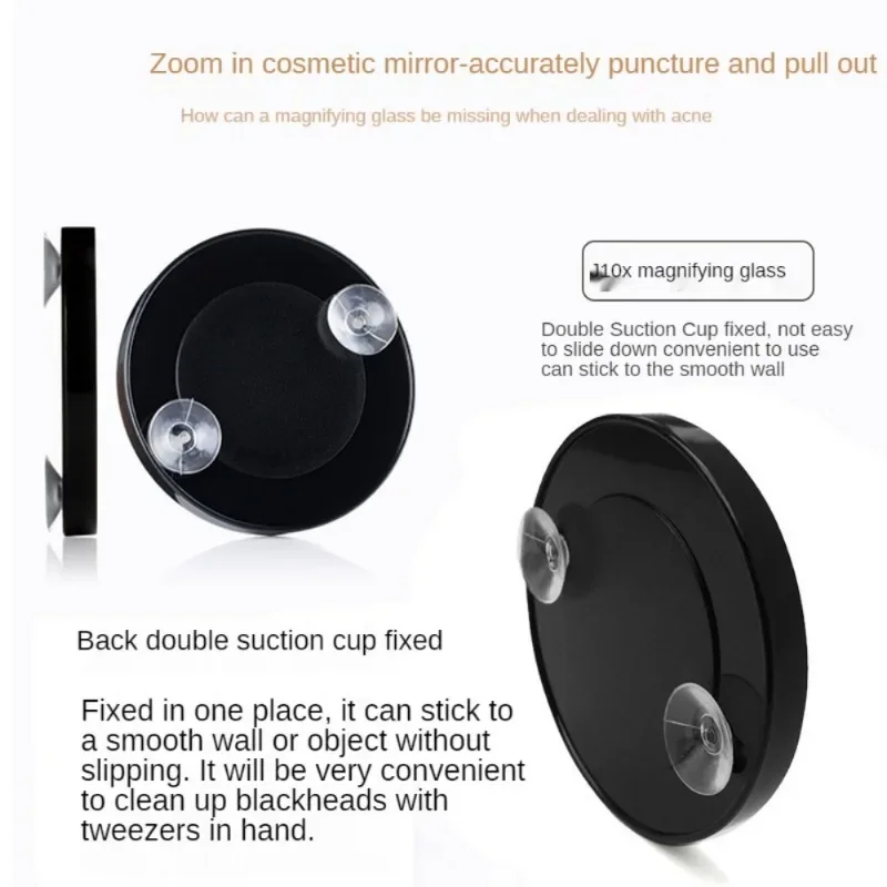 Magnification Mirror With Suction Cup Blackhead Magnifying Mirror For Bathroom Makeup Mirror Portable Mirror Round 10x