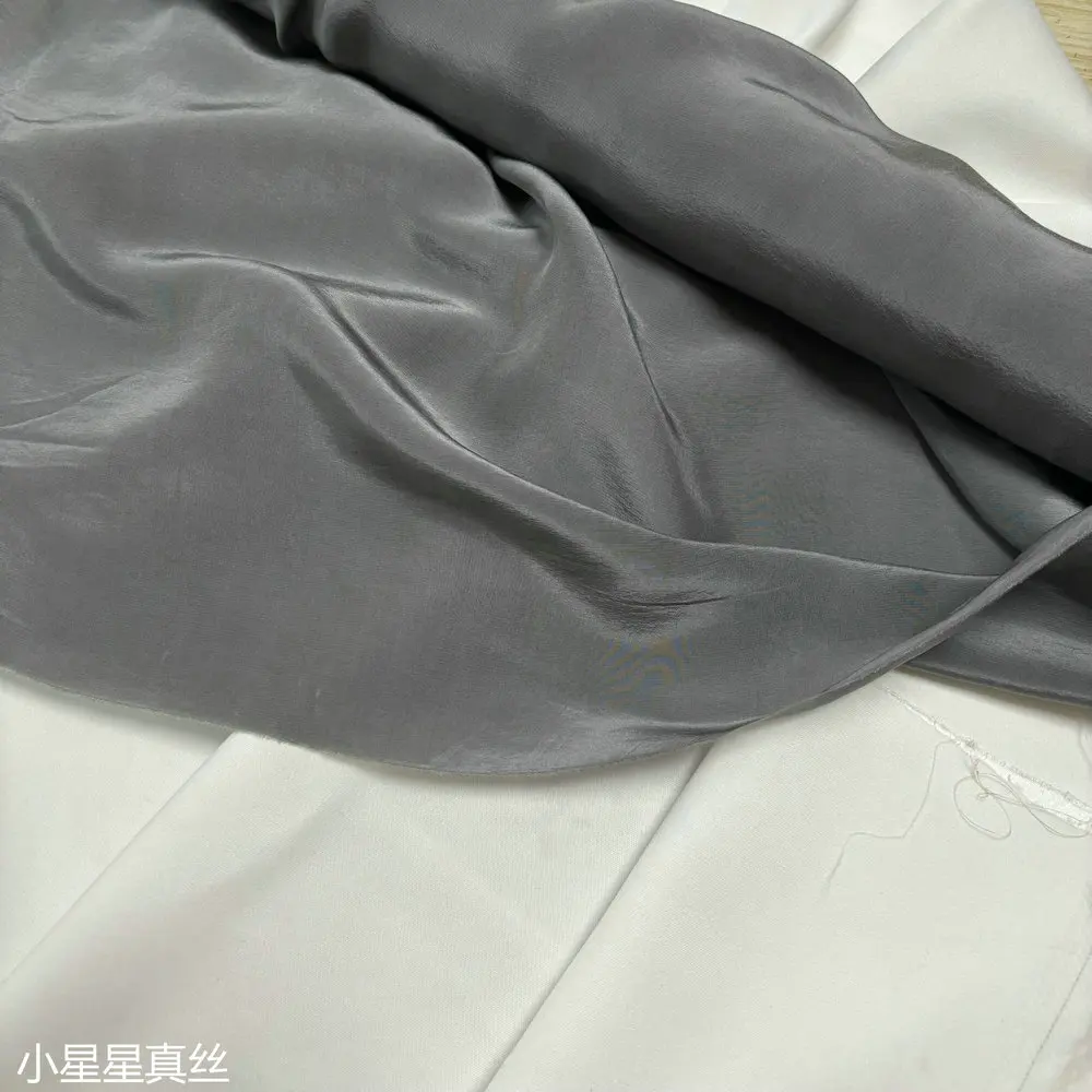 1.4 M Wide Silk Crepe De Chine Fabric Silkworm Silk Satin M Fabric Micro Elastic Shirt Matte Solid Color Heavy Crepe