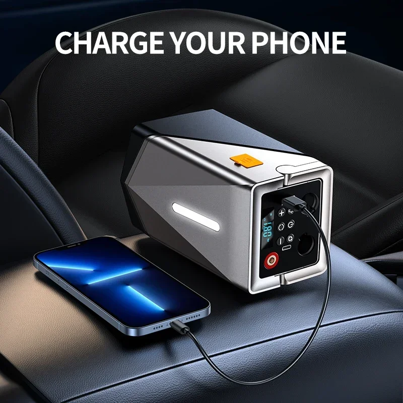 YINGHE Wireless Portable Rechargeable Multi-function Tire Inflator Car Jump Starter Blower