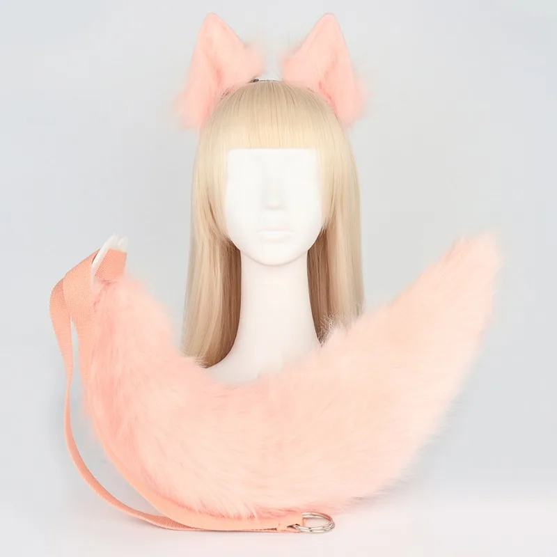 

Набор из 2 предметов: плюшевая повязка на голову с ушками лисы и разноцветный лисий хвост, аксессуары для косплея и выступлений