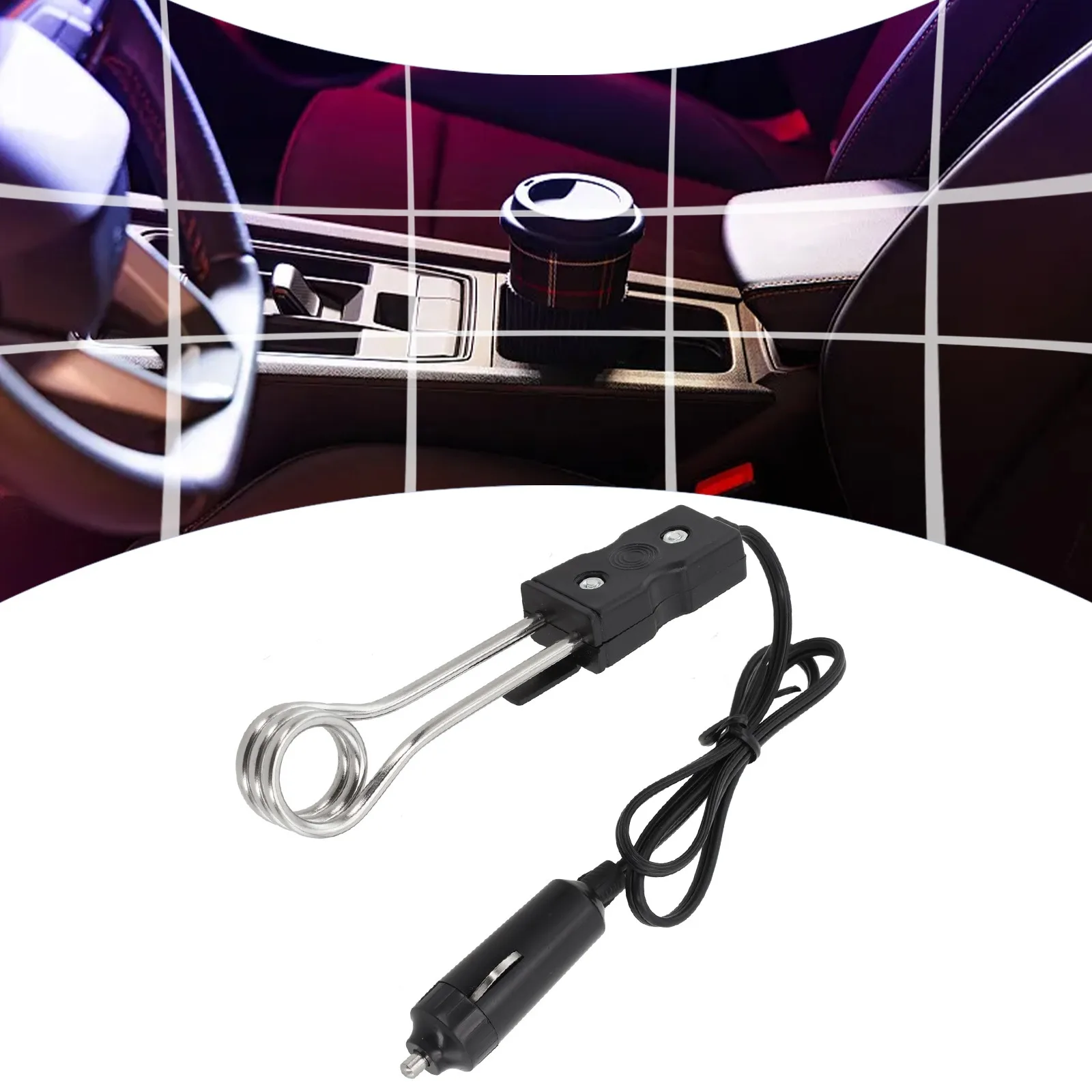 New 12V Car Safe Warmer Immersion Heater Auto Electric Tea Coffee Water Heater Portable High Quality 120W Auto Electric Kettle