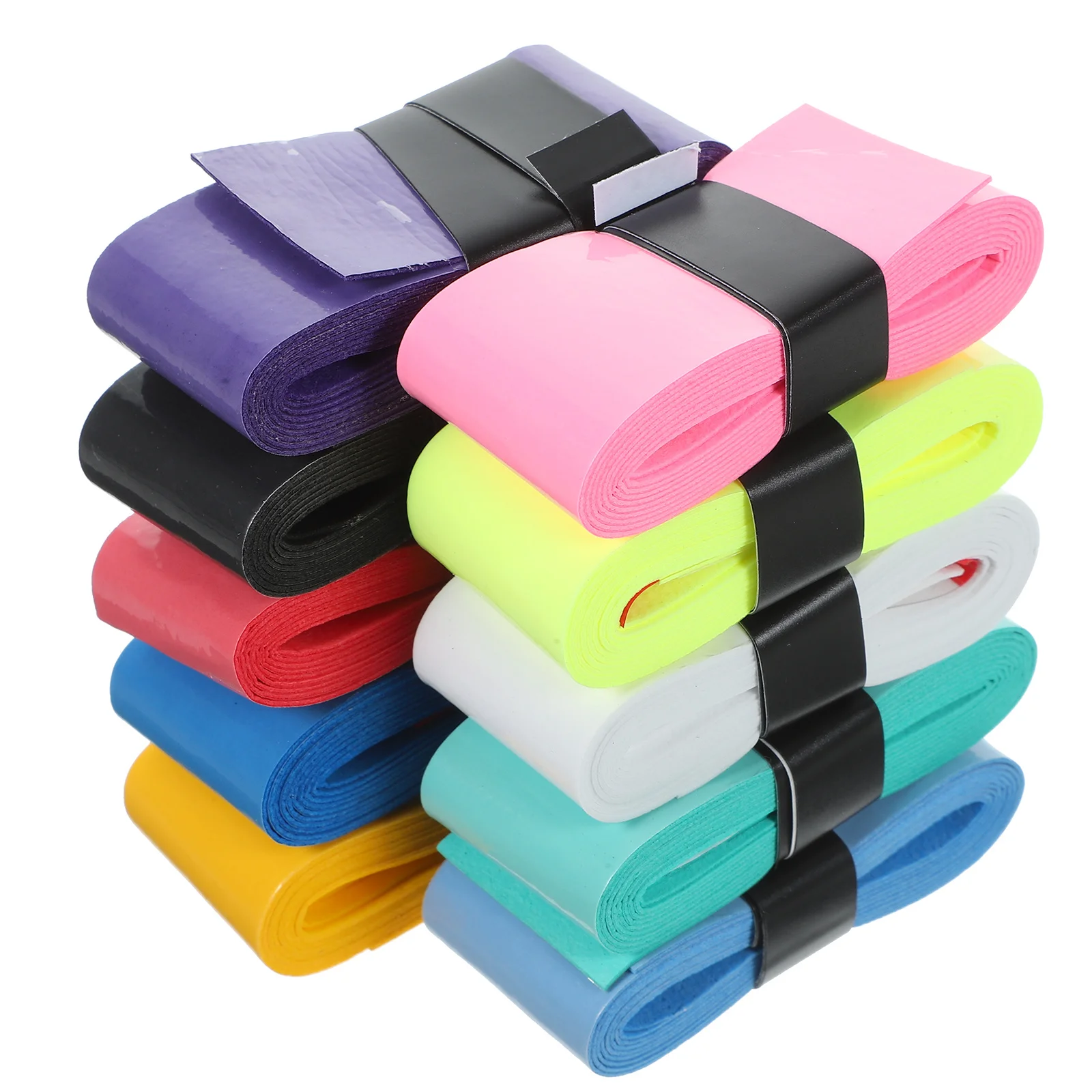 

10pcs Racket Grip Band Anti-Slip Sweatband For Tennis Badminton Pu Material Comfortable Handle Wrap Absorbent Tape