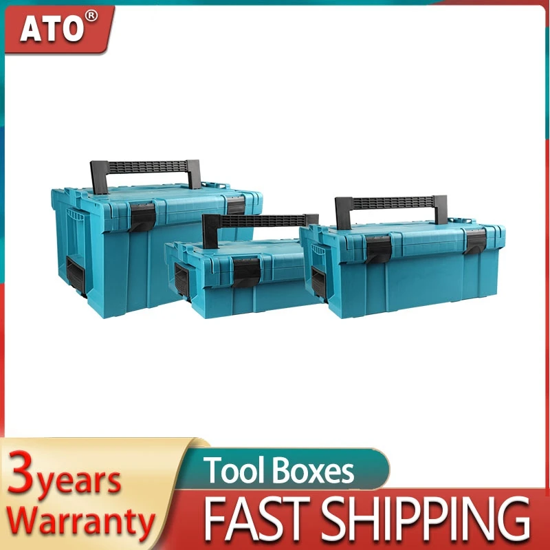 ATO House Storage Box Power Tools Boxes With Hand Push Truck Trolley