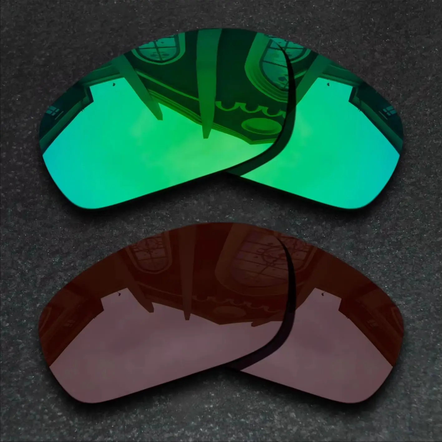 

Jade Green&Bronze Brown Sunglasses Polarized Replacement Lenses for-OAKLEY Jawbone