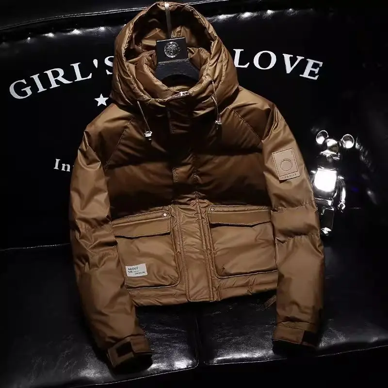 سترة شتوية 2025 جديدة بغطاء للرأس للرجال النسخة الكورية سترة سميكة غير رسمية دافئة متعددة الاستخدامات