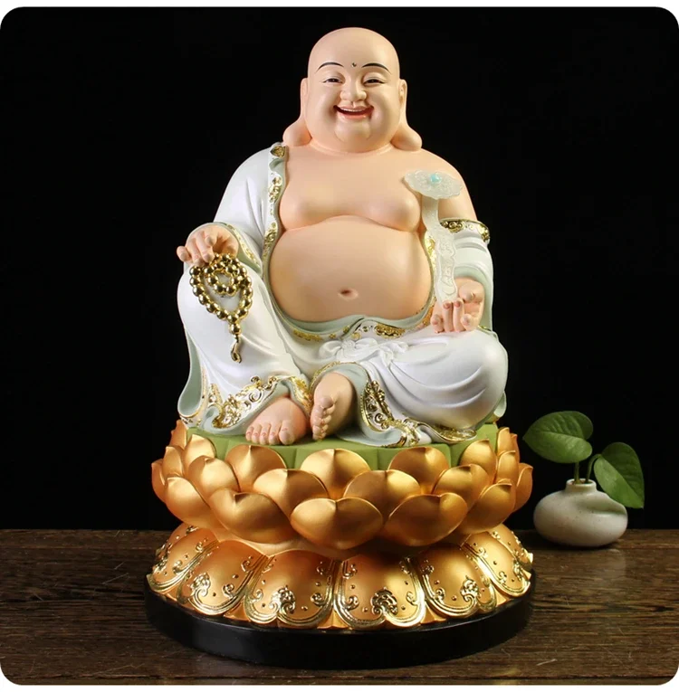 Southeast Asia GOOD Buddha statue Home store company Shrine GOOD LUCK RUYI God of wealth Maitreya Buddha Mammon God Sculpture