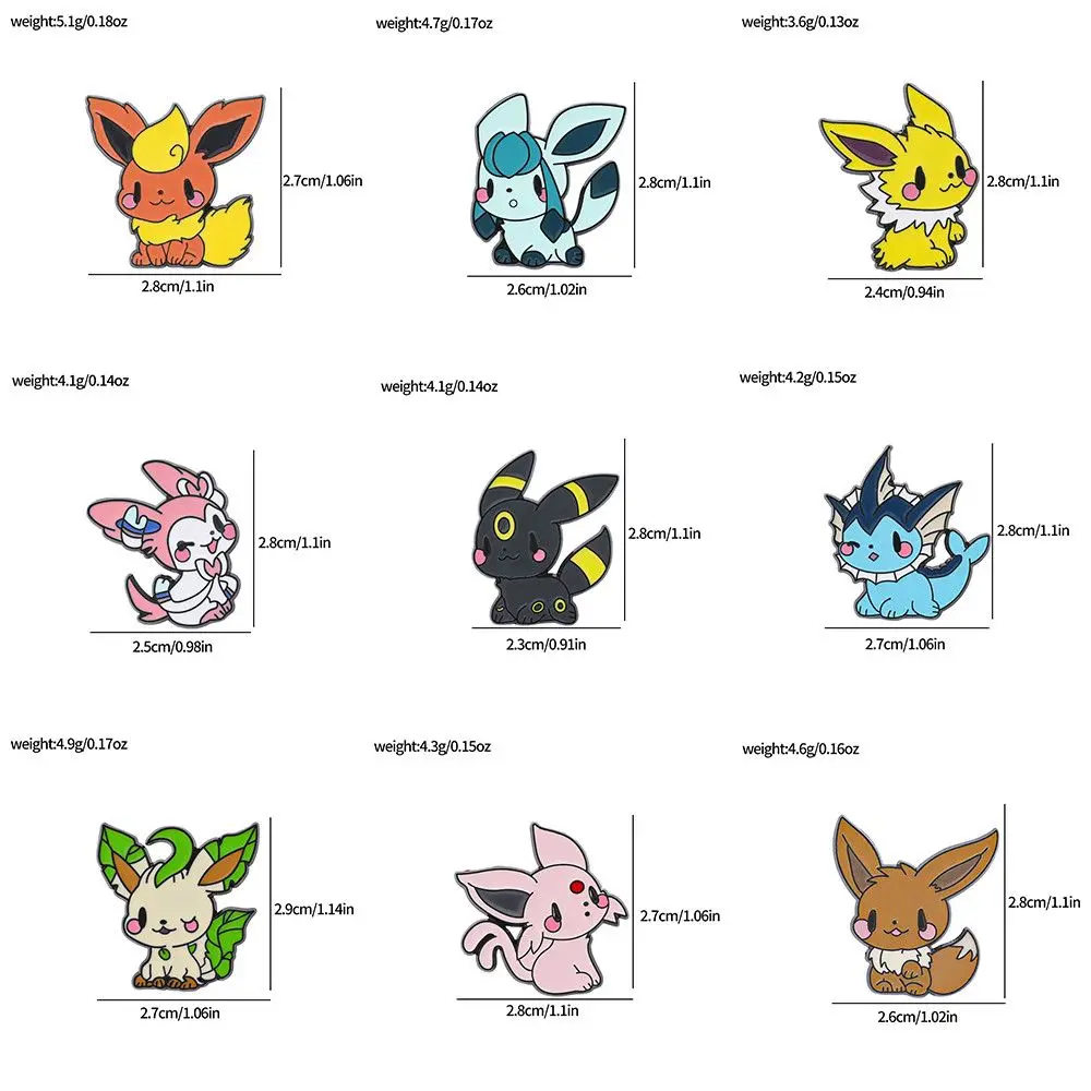 Cute Pokemon Eevee Enamel Pins Anime Metal Brooches Kawaii Eeveelution Lapel Badges Backpack Jewelry Gift view 2