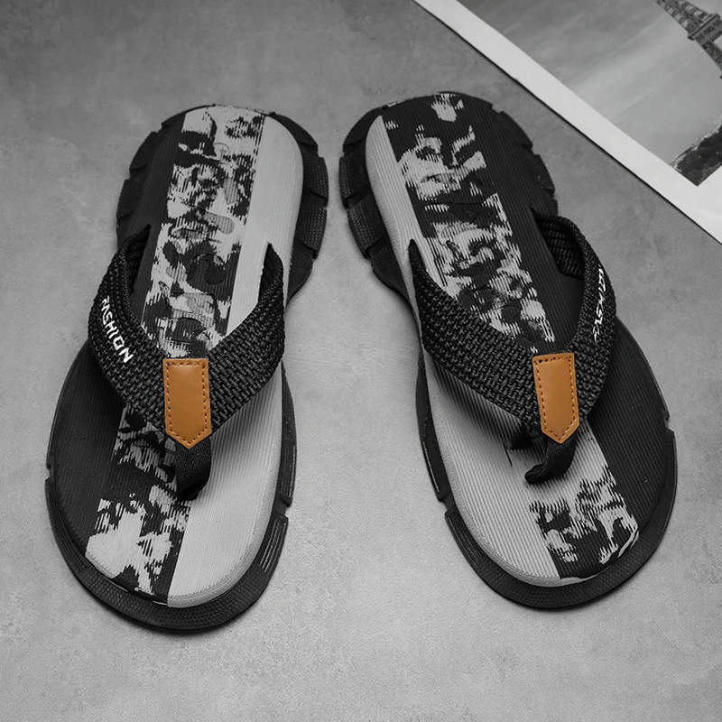 Casual Flip Flops For Men Slippers Beach Sandals Summer Non-Slip Flat Slides Men Slippers Indoor House Shoes Man Male Slipper