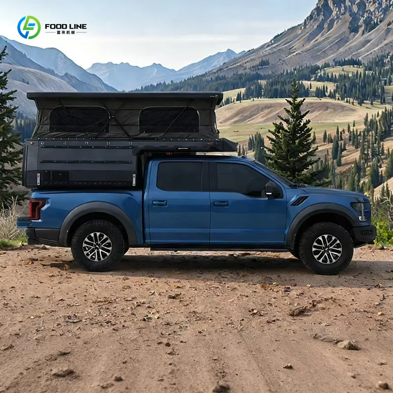 Customized Hard Shell Slide In Pickup Camper Aluminum Off Road Camping Tent Equipment