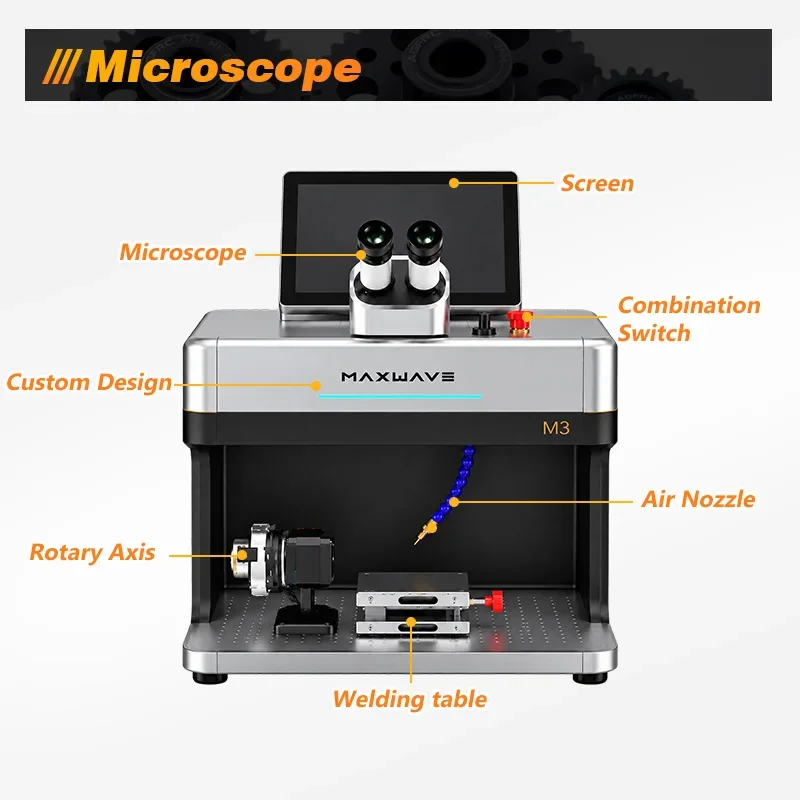 M3 Watch Case Bracelet Repair 3 in 1 Laser Workstation for 1200W Welding MOPA Marking and Precision Cutting