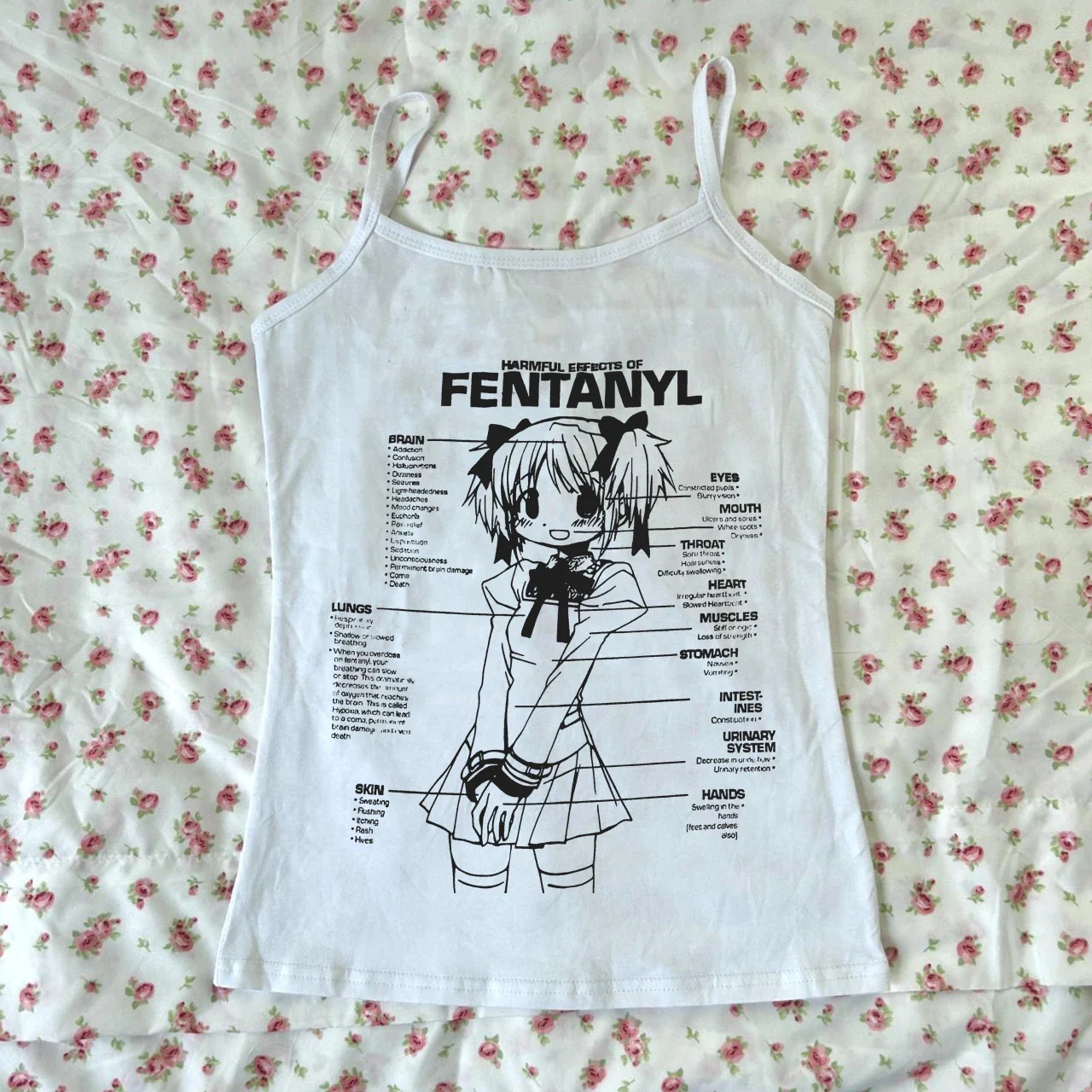 Streetwear Nette süße cartoon Print Grafiken Leibchen Top Grunge Crop Top Vintage Gothic Frauen Korsett Sommer Tank Top EMO mädchen