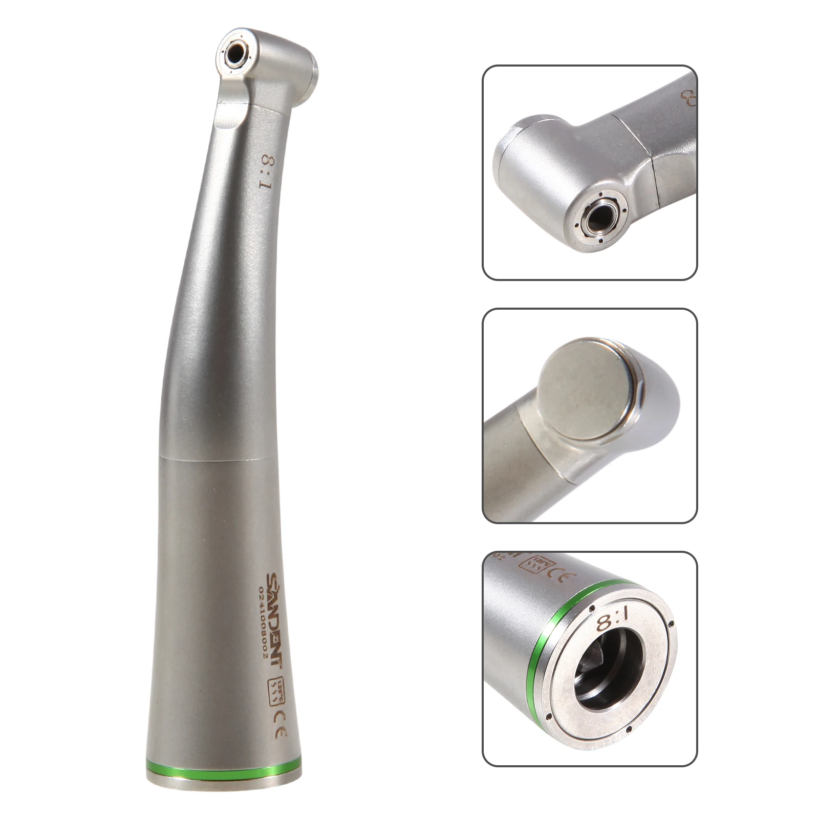 Dental Fiber Optic/NO-LED 8:1 Endo Handpiece Endodontic Contra Angle Push Button Mini Head Fit KaVo NSK E-type