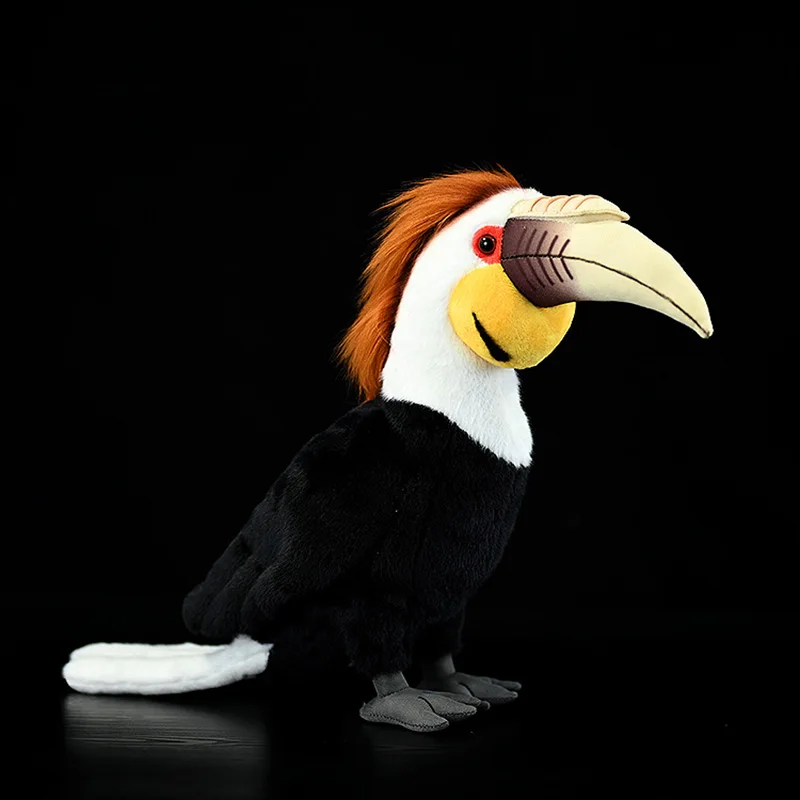 

Cute Wreathed Hornbill Plush Toy Realistic Soft Stuffed Doll Rhyticeros undulatus Lifelike Animal Simulation Bird Model Bth Gift