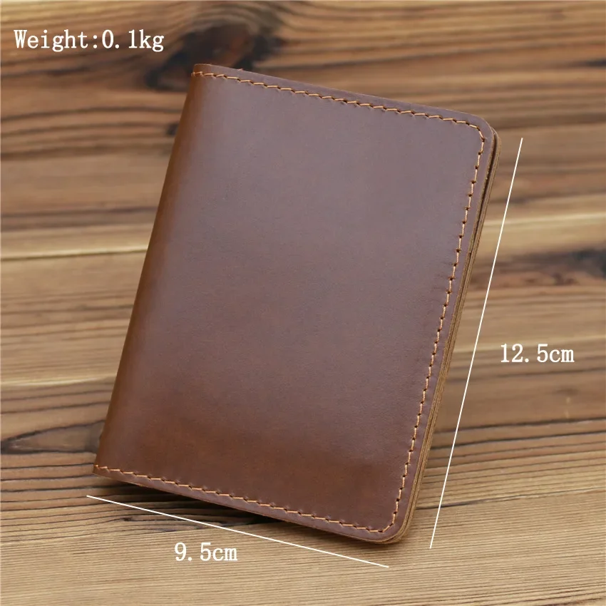 Crazy Horse Leather Passport Cover Women Men Genuine Leather Passport Case Pocket Carry Travel Card Holder Wallet