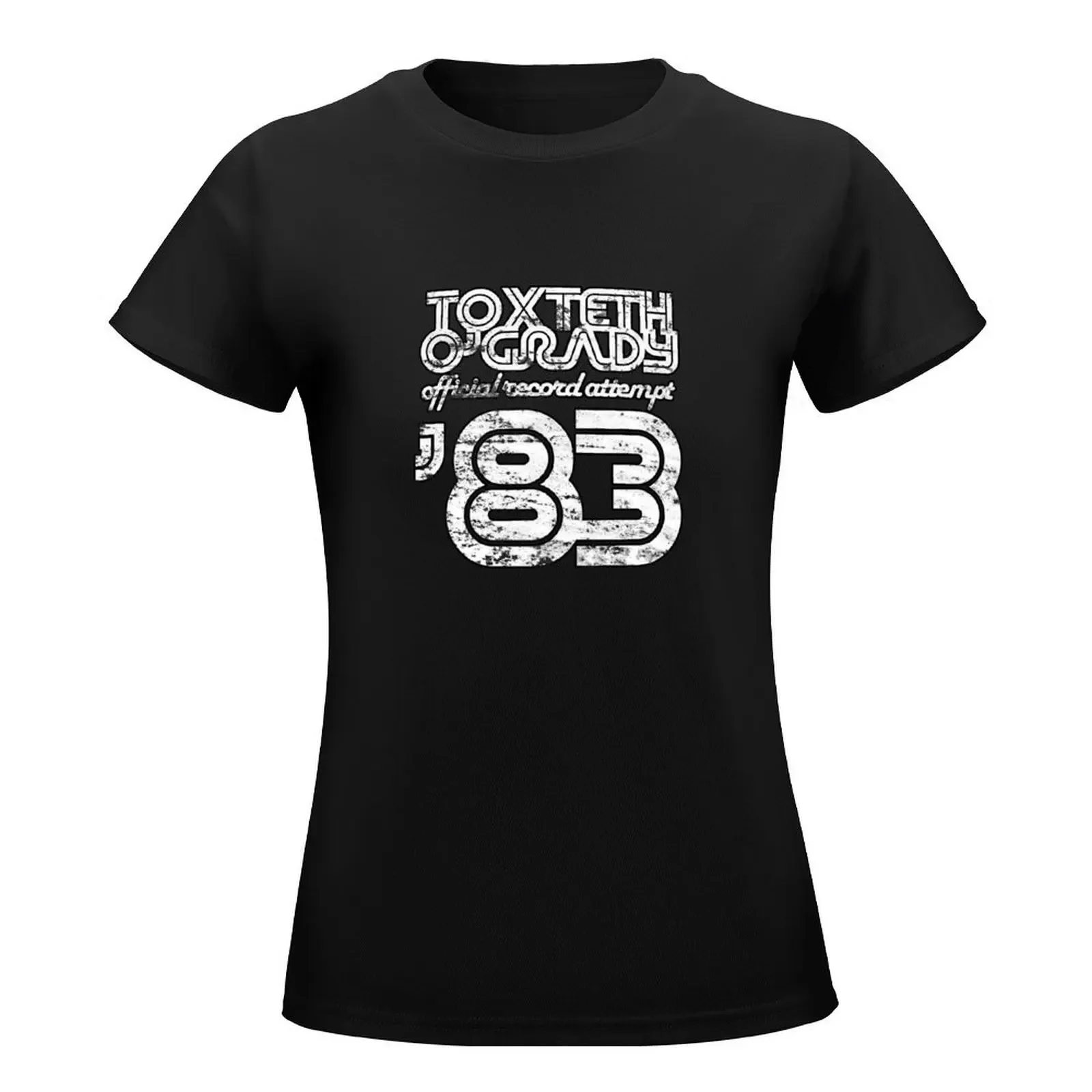 Toxteth O'Grady, official record attempt 1983 T-Shirt plus size tops Female clothing kawaii clothes Woman clothing