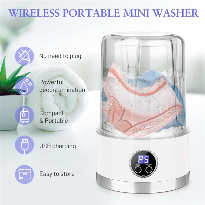 -A12R Washing Machine Rechargeable Washing Machine 3000 Mah Compact Deep Cleaning Underwear Suitable For Apartments