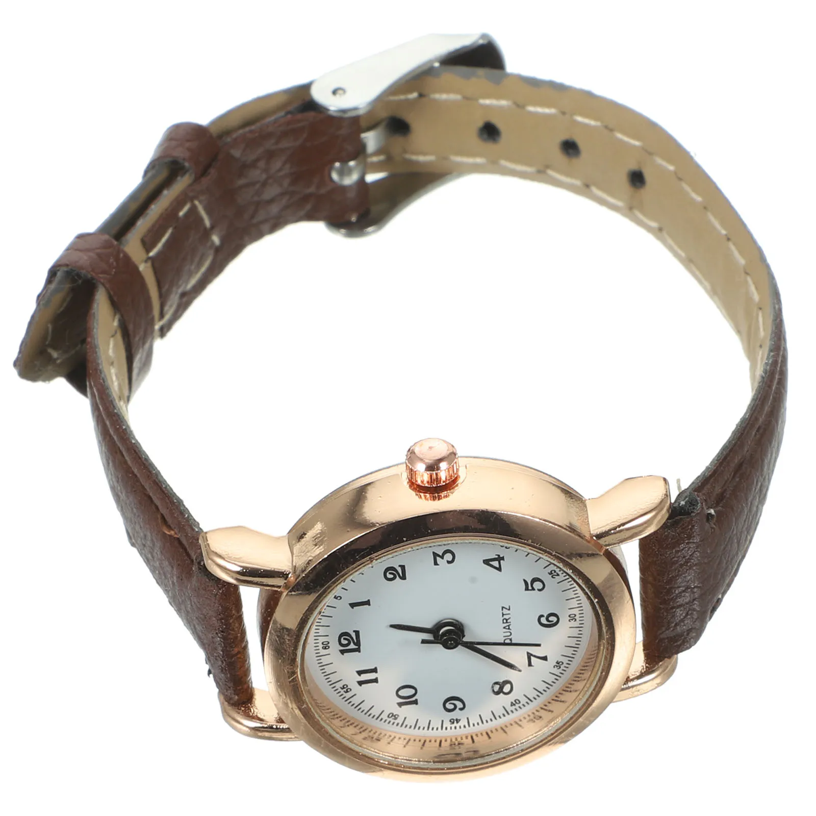 

Women Simple Stylish Watch Small Digital Face For Ladies Girls Brown Durable Soft Flexible Daily Wear Gift Packaging