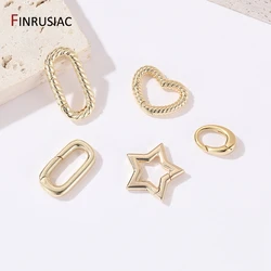 14K Gold Plated Brass Heart Shape Spring Clasp Connection Clasp DIY Making bracelet Necklace Handmade Jewelry Findings