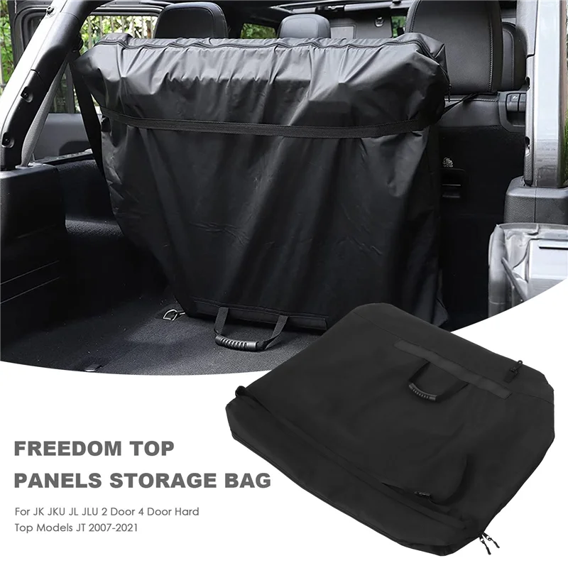 

Firmly Freedom Top Panels Storage Bag For Jeep Wrangler JK JKU JL JLU 2 Door 4 Door Hard Top Models JT 2007-2021 (Black)