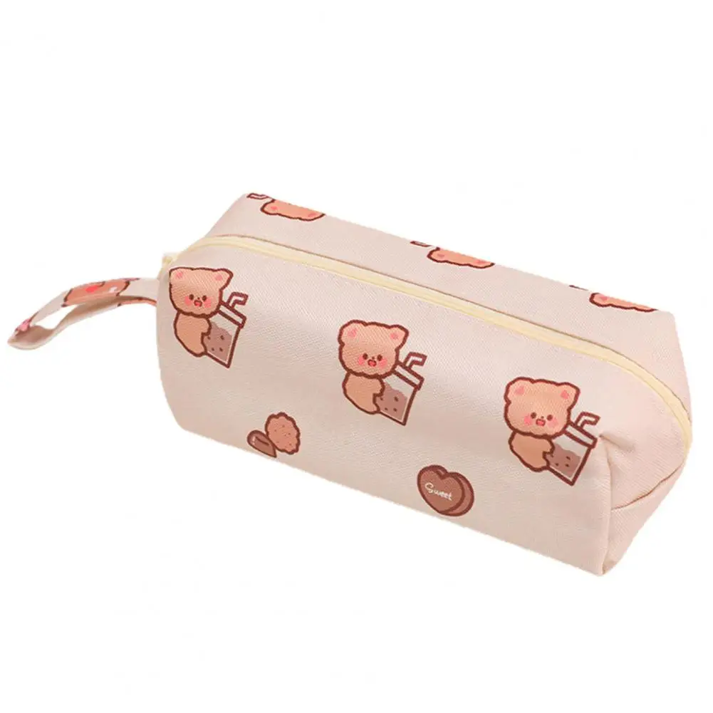 Adorable Cartoon Pattern Pencil Bag Large Capacity Beautiful Canvas Pencil Pouch Cute Good Woven Pencil Holder