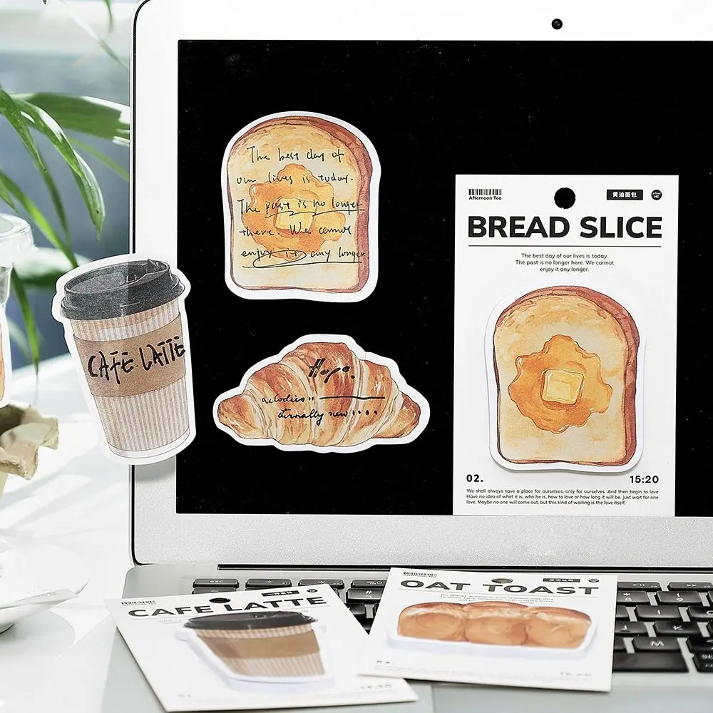Message Paper Bread Toast Coffee Shape Sticky Notes Post Memos Self Sticky Index Sticky Notes Adhesive Markers Flags