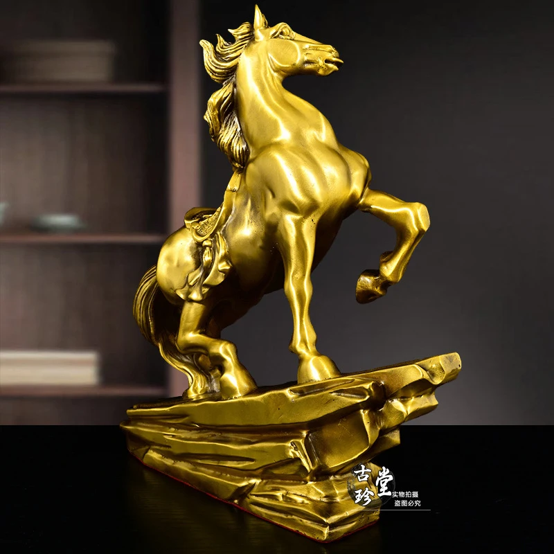 Brass Ornament - Zodiac Horse For Success, Office And Living Room Home Decoration, Company Opening Gift, Leading The Way
