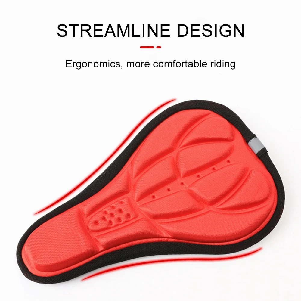 Mountain Bicycle Saddle 3D Soft Thick Breathable Bicycle Seat Cover Bicycle Seat Cushion Silicone Sponge Cycling Accessory