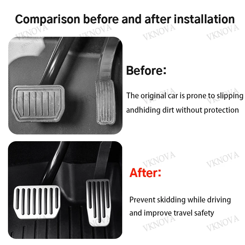 Upgrade Foot Pedal Pads For Tesla Model YL/Y / 3 2026 Non-slip Accelerator Brake Rest Performance Aluminum Mats Accessories