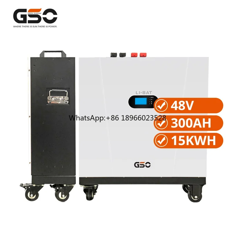 15kwh 51.2v 300ah lifepo4 Wheeled Battery Home Energy Storage lithium Solar System Battery