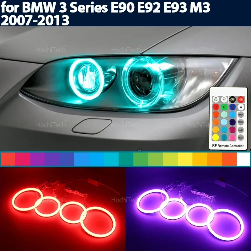 Remote Control Daytime Light Angel Eyes LED RGB 16-Color Headlight Ring Kit for BMW 3 Series E90 E92 E93 M3 2007-2013 Accessorie