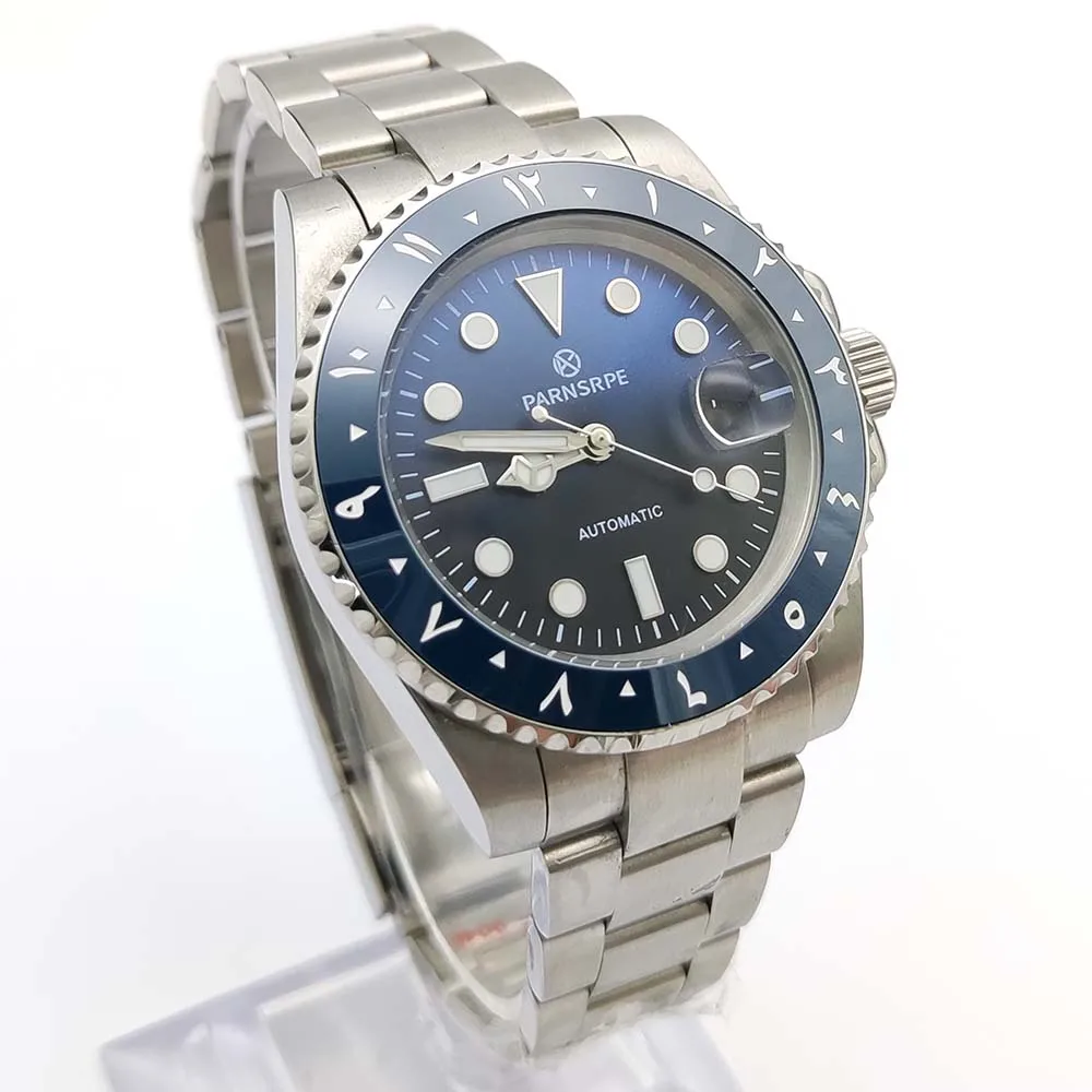 Мужские стильные водонепроницаемые часы из нержавеющей стали, сапфировые часы с автоподзаводом NH35, 40 мм, 100 м, новые деловые часы