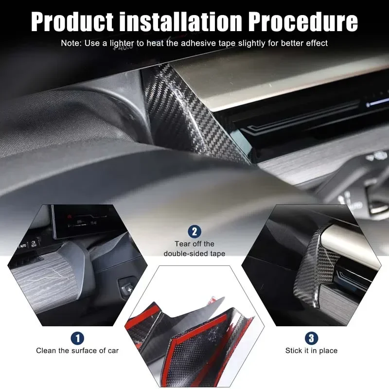 

Real Carbon Fiber For BMW 5 Series G60 2024+ Car Center Control Display Side Decoration Cover Car interior accessories LHD 2Pcs