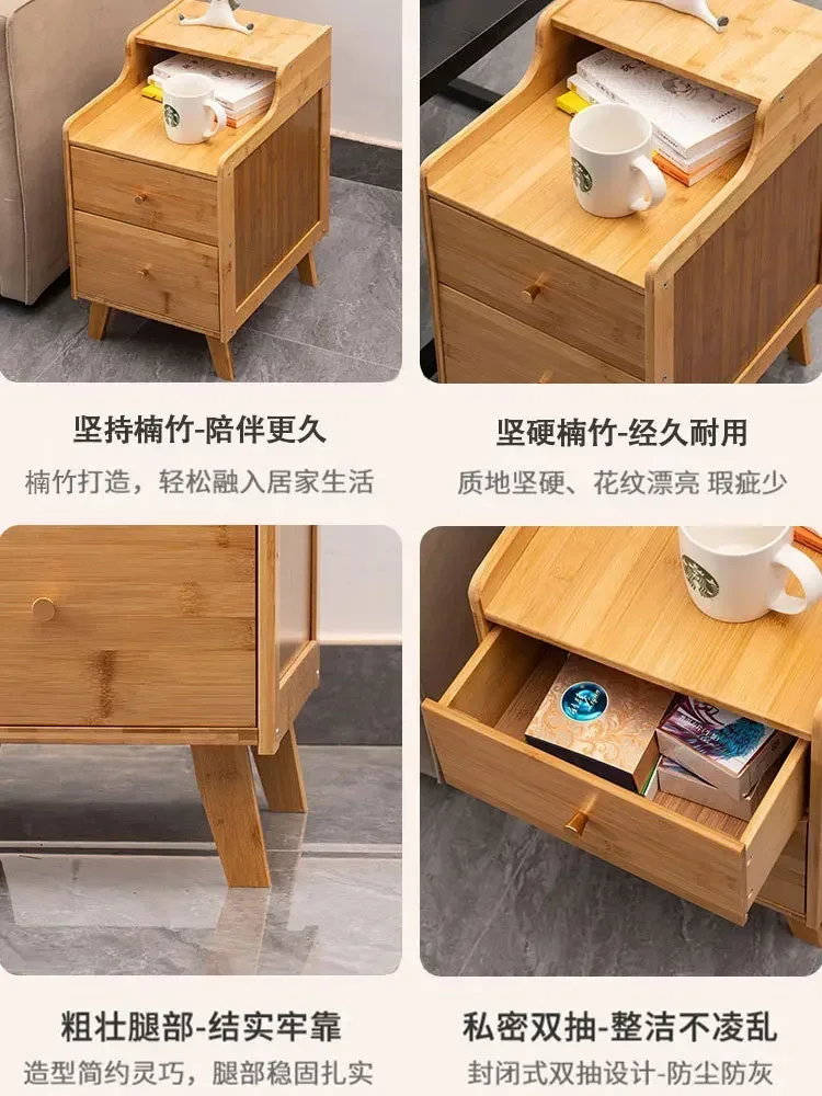 Bedside Table Modern Simple Shelf Small Bedroom Small Cabinet Light Luxury High-Grade Narrow Side Rental Room