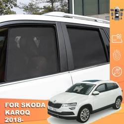 For Skoda Karoq NU7 2017-2024 Magnetic Car Sunshade Visor Front Windshield Curtain Cover Rear Side Baby Window Sun Shade Shield