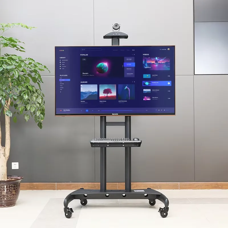 

Ergonomic Universal 55-90 Inch LED TV Stand Monitor Iron Rotating Bracket Carts for TV Lift Floor Stand Mobile Mounts