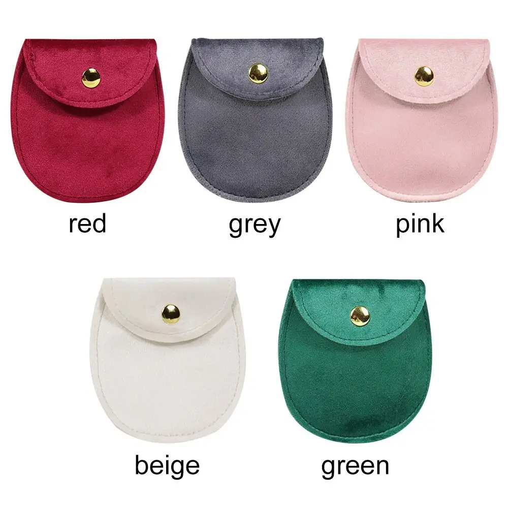 Snap Button Velvet Storage Pouch, Jewelry Bag, Pulseira Embalagem, Novo