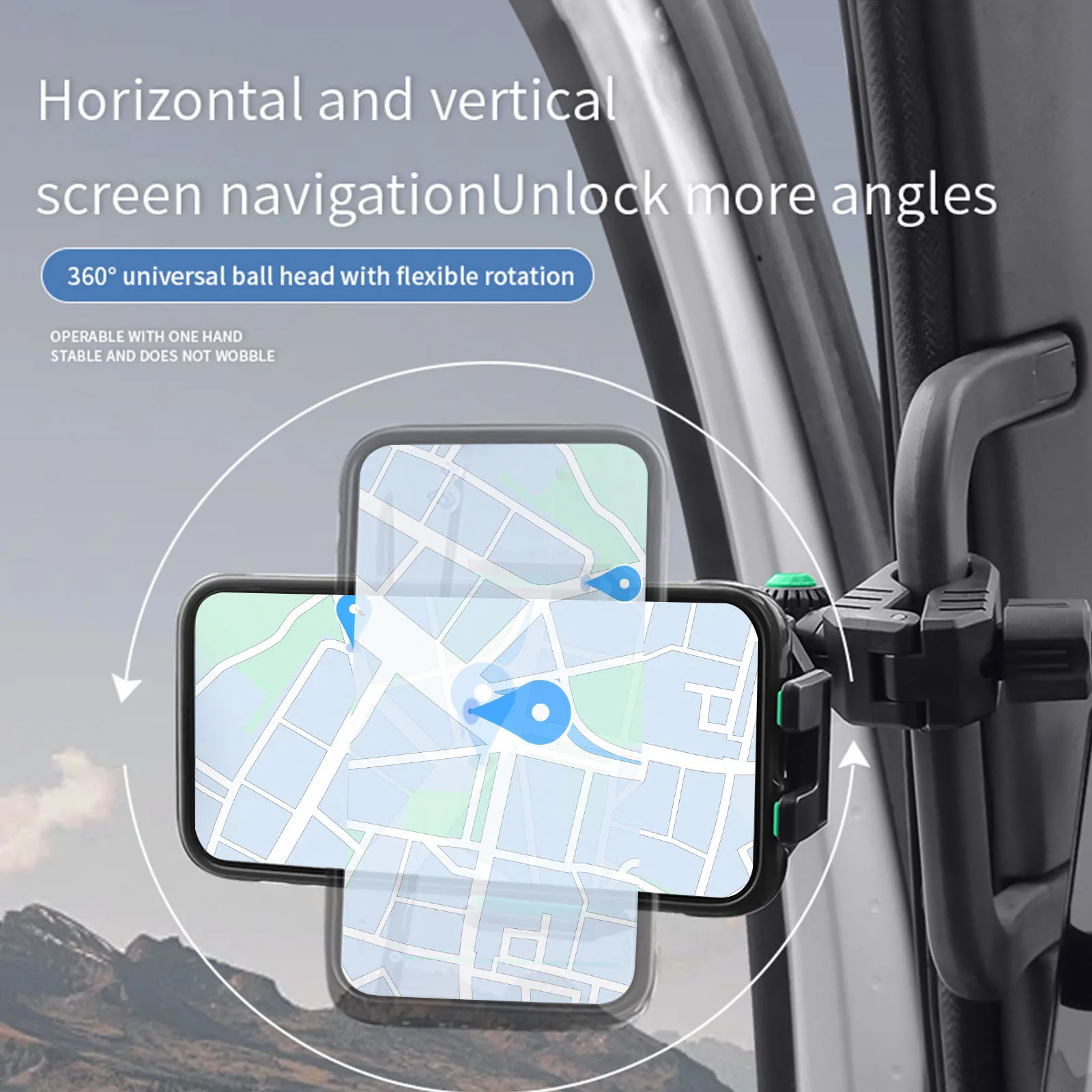 A Pillar Grab Handle Universal Phone Clip for Car/Truck Adjustable Phone Holder for Your Car Truck Pickup Excavator Front Loader