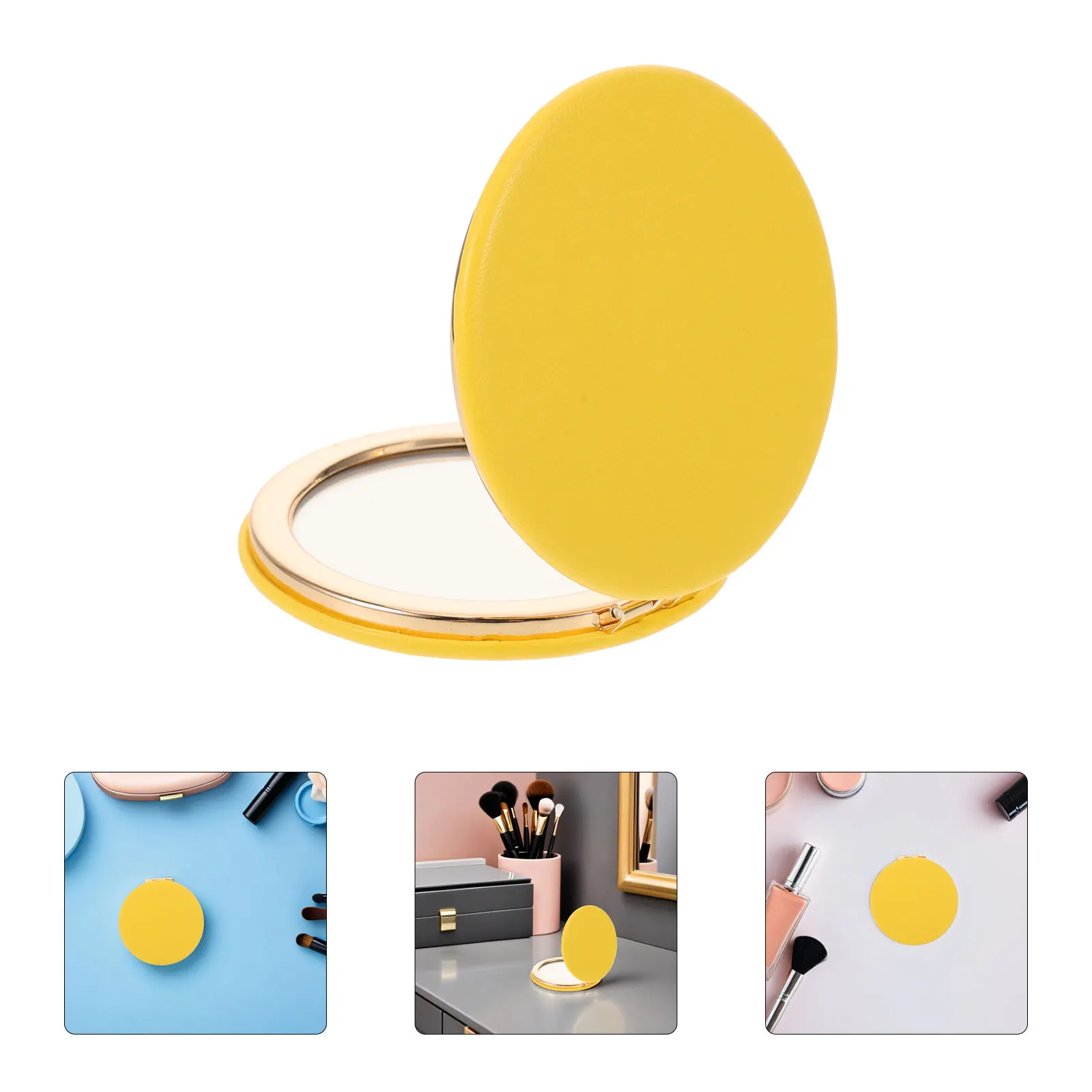 

62Mm Round Portable Folding Makeup Mirror Double-Sided Compact with Standard and Magnified Views Travel Mirror for Women Daily