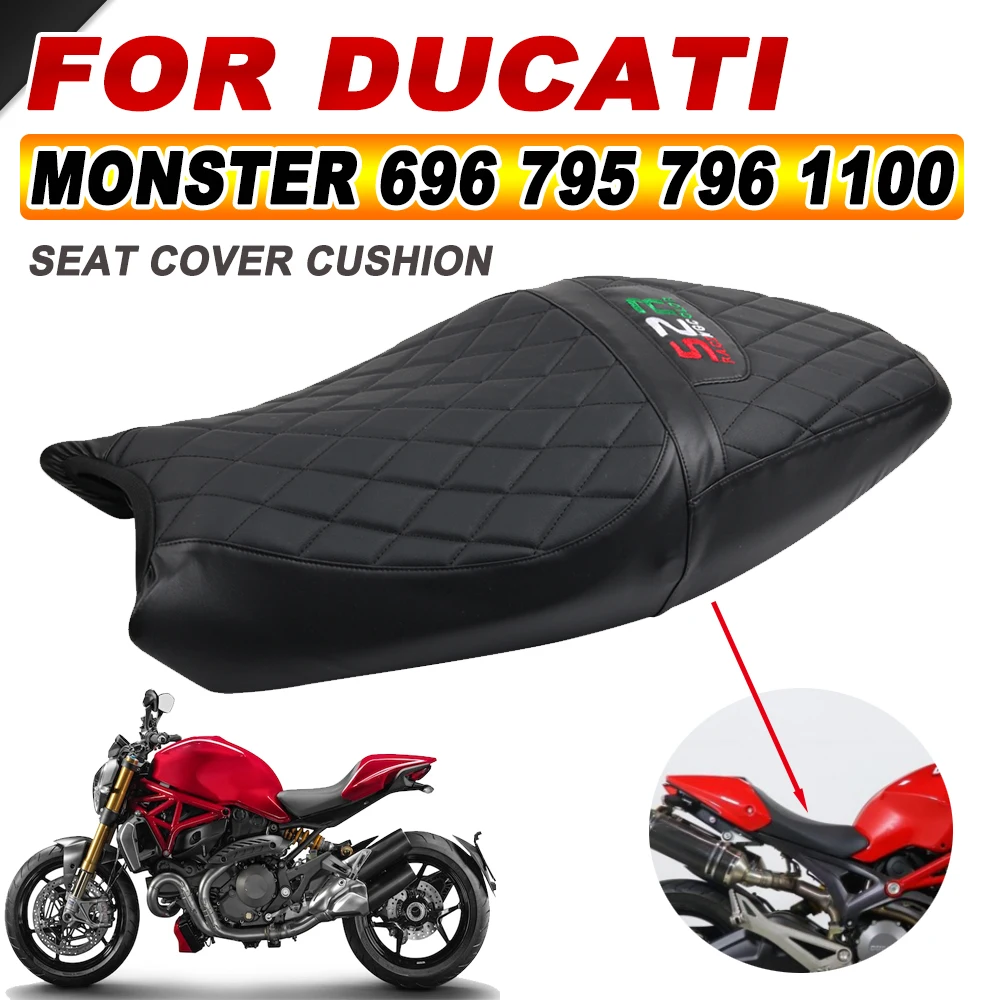 For Ducati Monster 696 796 795 1100 Motorcycle Accessories Seat Cushion Guard Leather Waterproof Insulation Dust Case Seat Cover