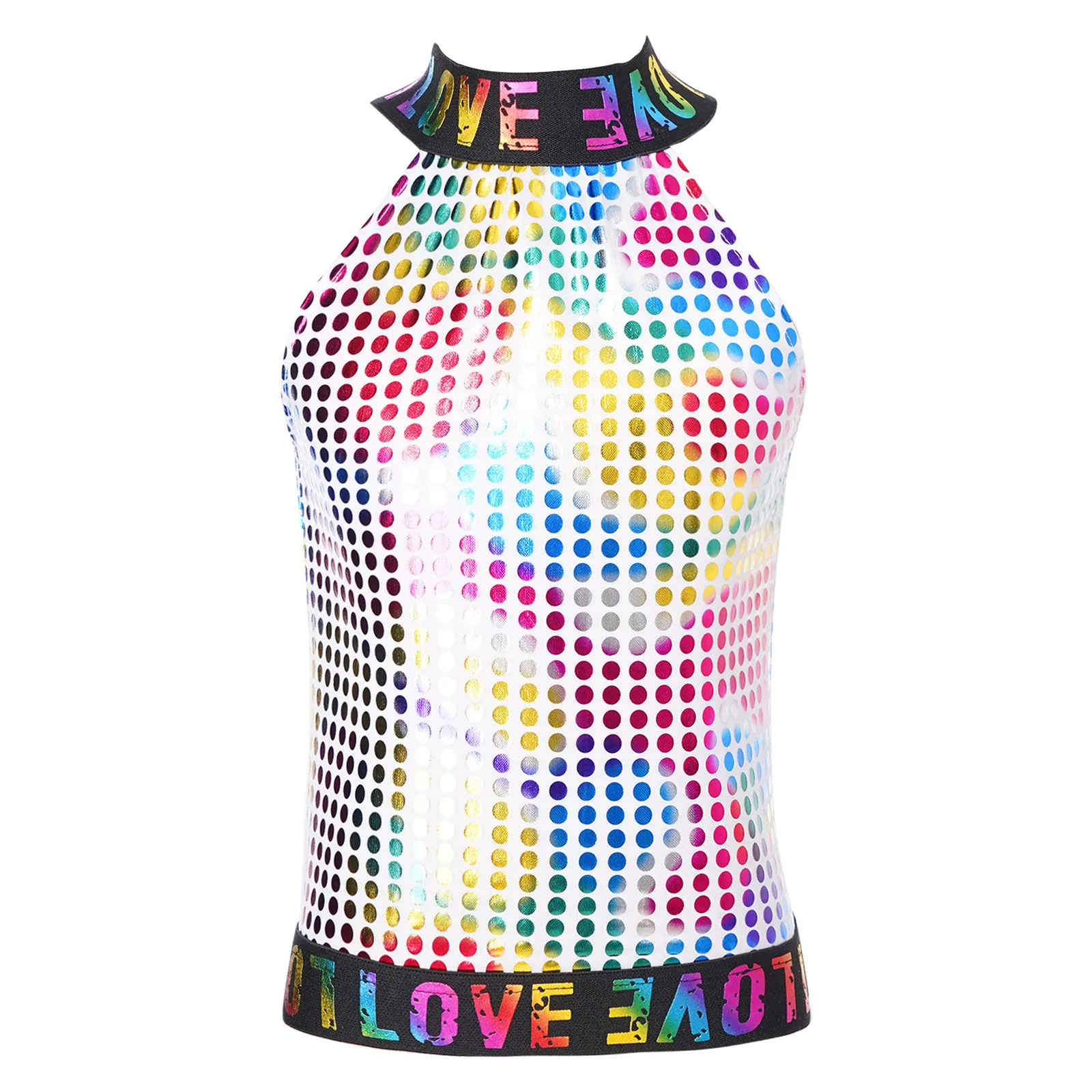 Kids Boys Girls Dance Vest Costume Shiny Sequins Vest Fancy Waistcoat Hip-hop Jazz Stage Performance Dance Clothes