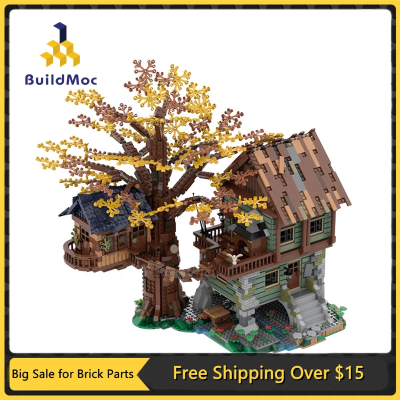 MOC Country House Fall Foliage Scene Building Model Building Blocks DIY Children Education Building Block Toys Christmas