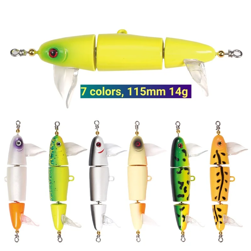 Top Water 3-Section Fishing Lures Sea Bass Crankbaits Minnow Whopper Freshwater Saltwater Floating Lure for Catfish Pike Teaser image 3
