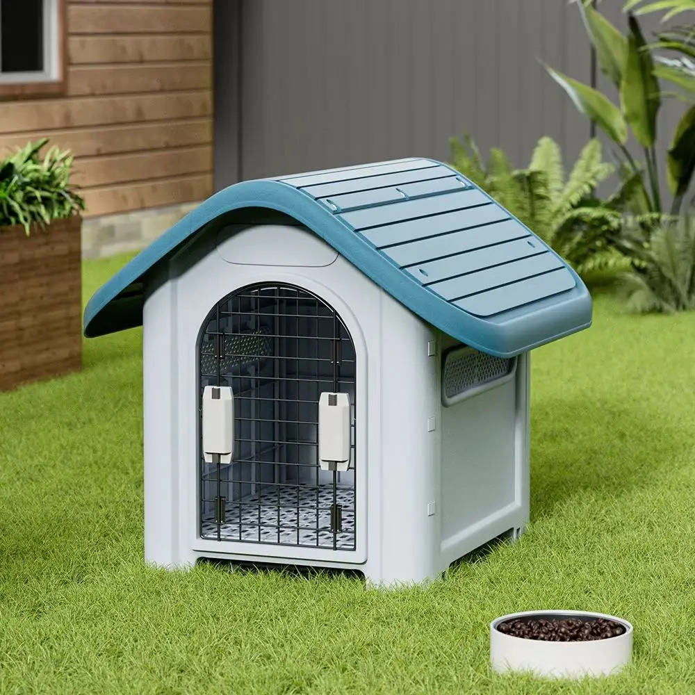 Blue Durable Plastic Dog House with Ventilation