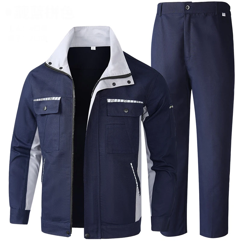 

Spring Autumn Men's Workwear Sets Outdoor Men Waterproof Multi-Pocket Jackets + Cargo Pants Man Camping Windbreaker Zipper Sets