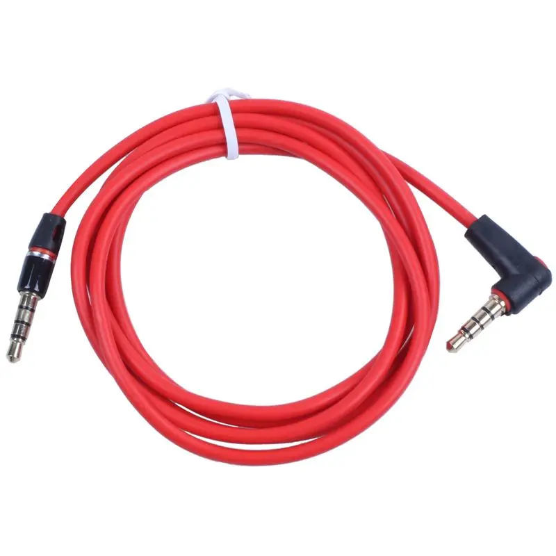 AS95 4 Pcs 3.5mm Male to Male 4 Pole AUX Audio Cord Cable for Car Headphone Red 120cm