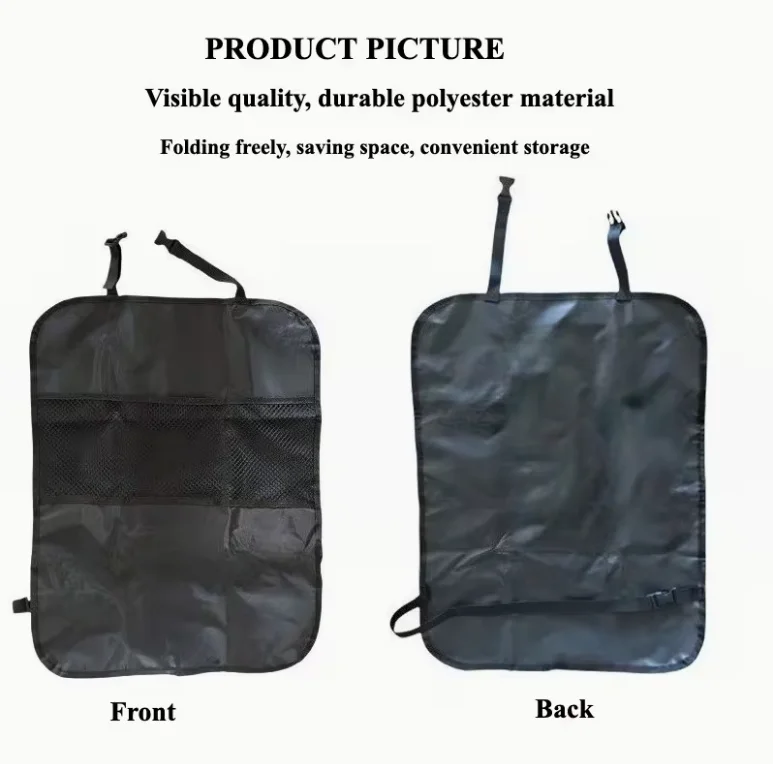 واقي خلفي لمقعد السيارة مع جيب شبكي - سهل التنظيف، مناسب للمركبات المختلفة، منظم الوجبات الخفيفة والألعاب المثالي #6