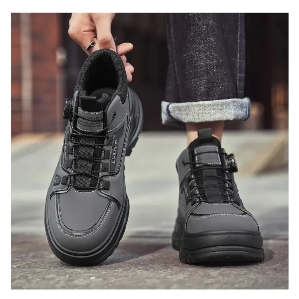 Herbst Männer High Top Stiefel 2025, Outdoor Stiefeletten Bequeme Casual Männliche Stiefeletten Wandern Outdoor Turnschuhe Botas Para Hombre