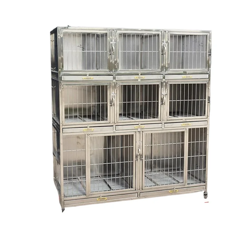 Stainless steel foster cage, pet store cat and dog inpatient cage, pet storage display cabinet, multi-layer